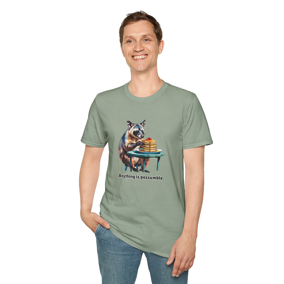 Thumbnail: Cute illustration of a possum, seated at a table, about to eat a stack of pancakes. The text reads, "Anything is possumble".
