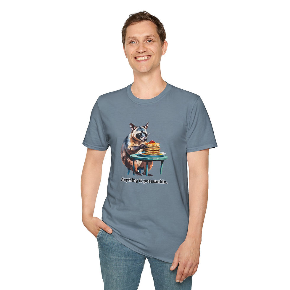 Thumbnail: Cute illustration of a possum, seated at a table, about to eat a stack of pancakes. The text reads, "Anything is possumble".