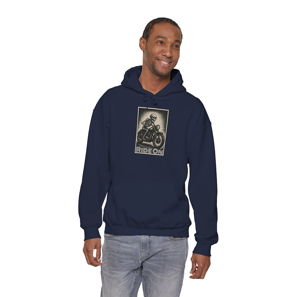 Thumbnail: Ride On Motorcycle Hoodie — Vintage Skeleton Biker