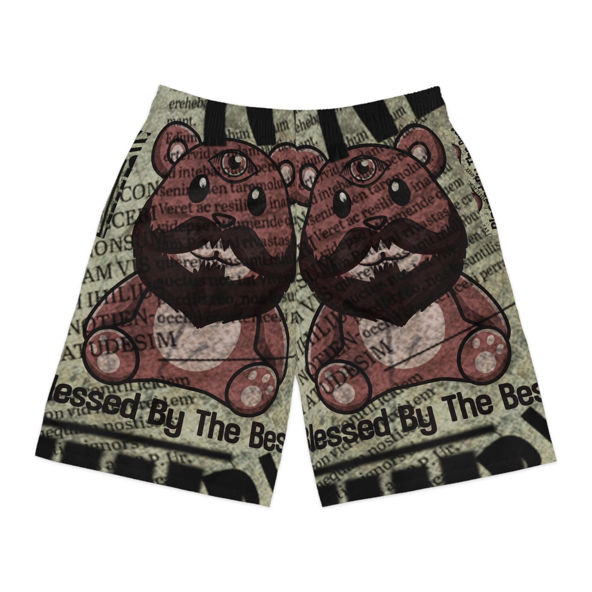 Men's Jogger Shorts - Blessed By The Best Bear Design