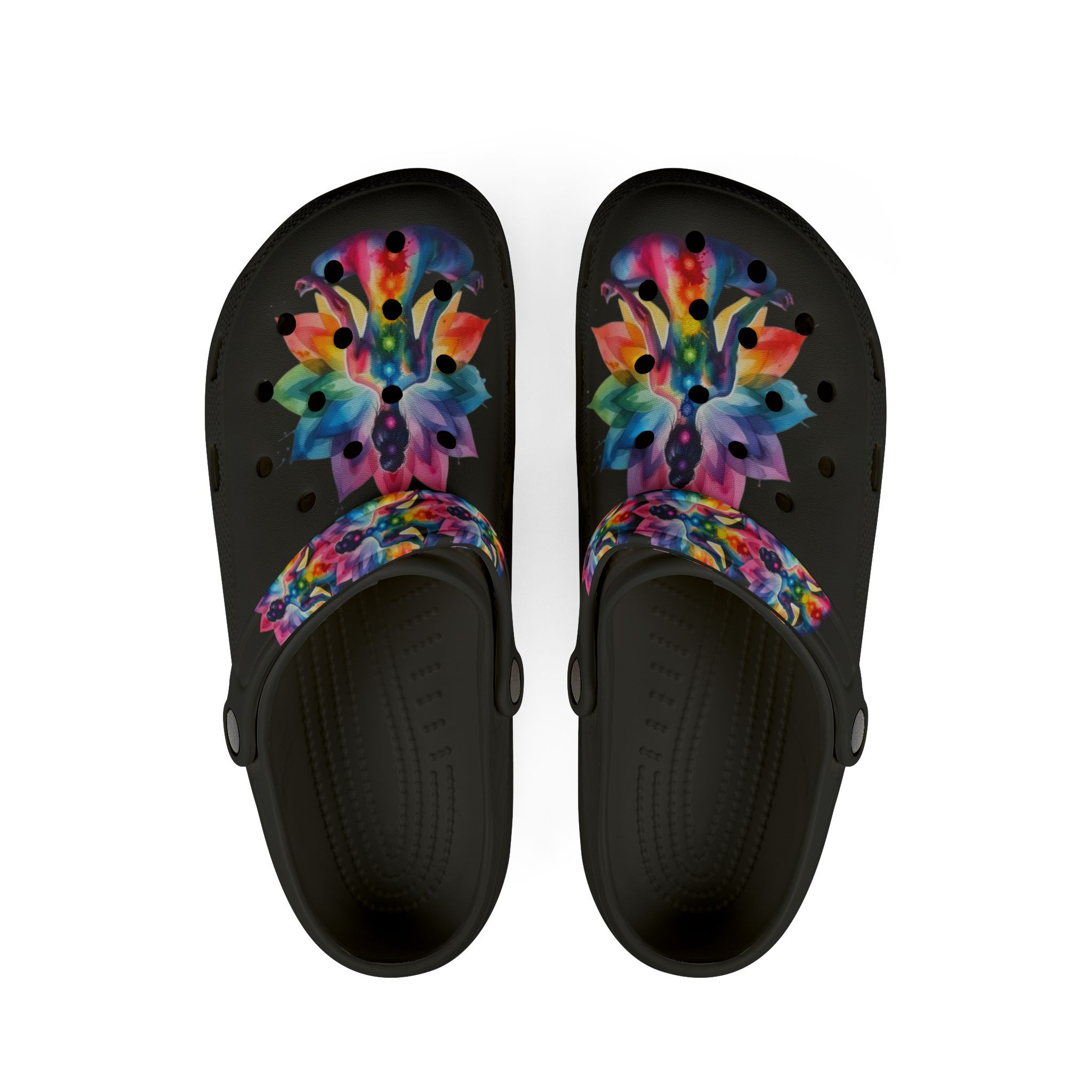 Colorful Floral Skull EVA Clogs — Lightweight Foam Slip-On Shoes