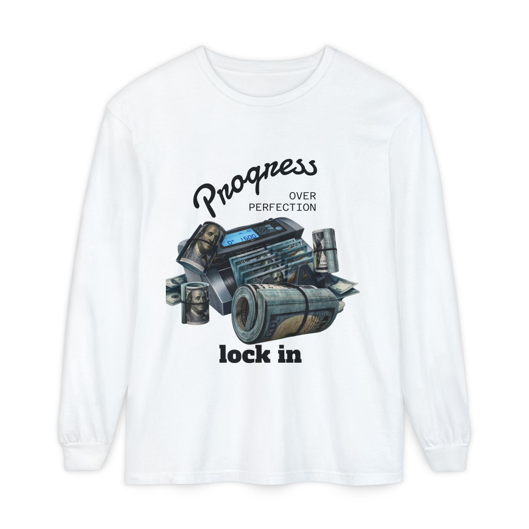 "Lock In" Long Sleeve T-Shirt — Garment-Dyed Casual Tee