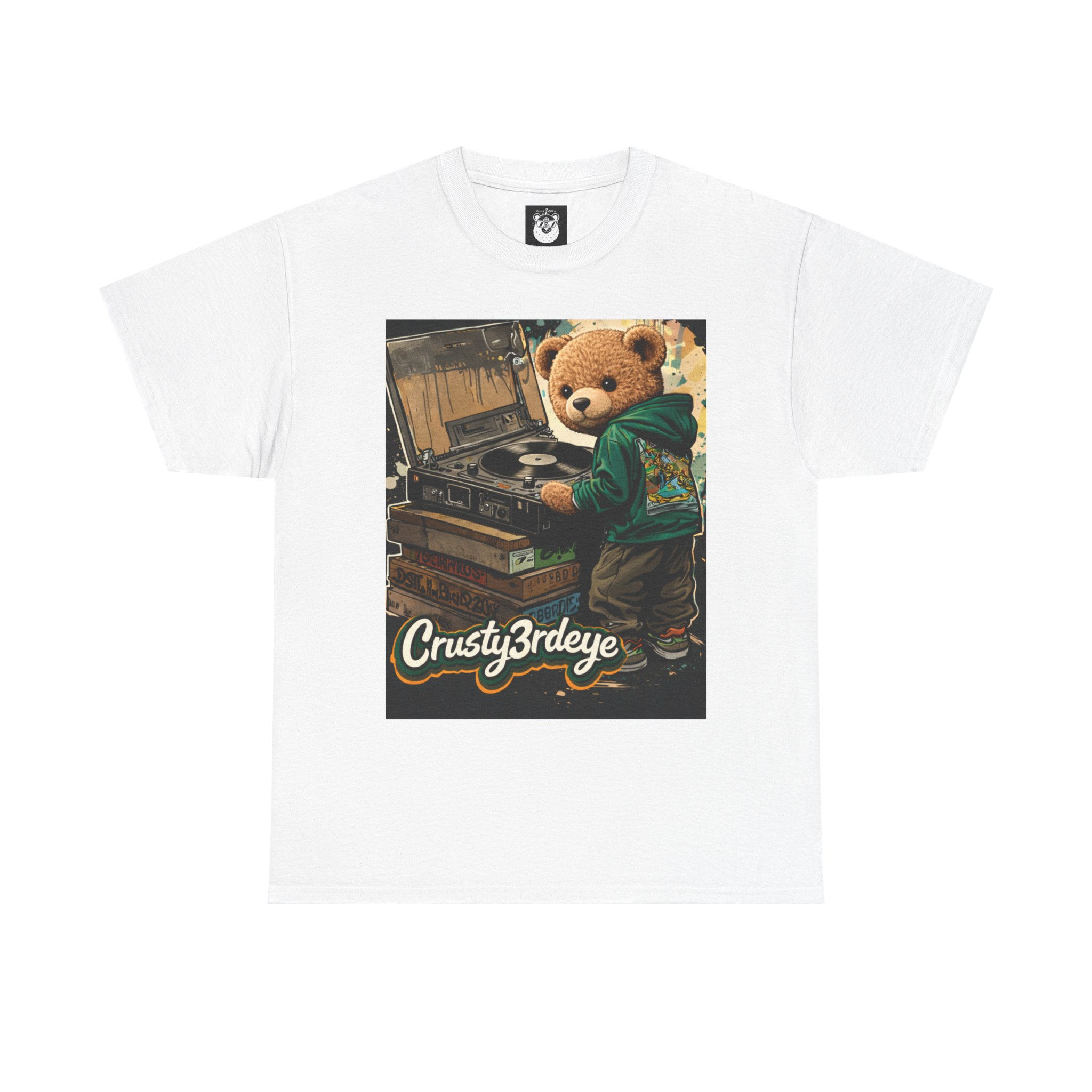 Bear DJ T-Shirt — Crusty3rdeye Retro Bear Turntable Tee