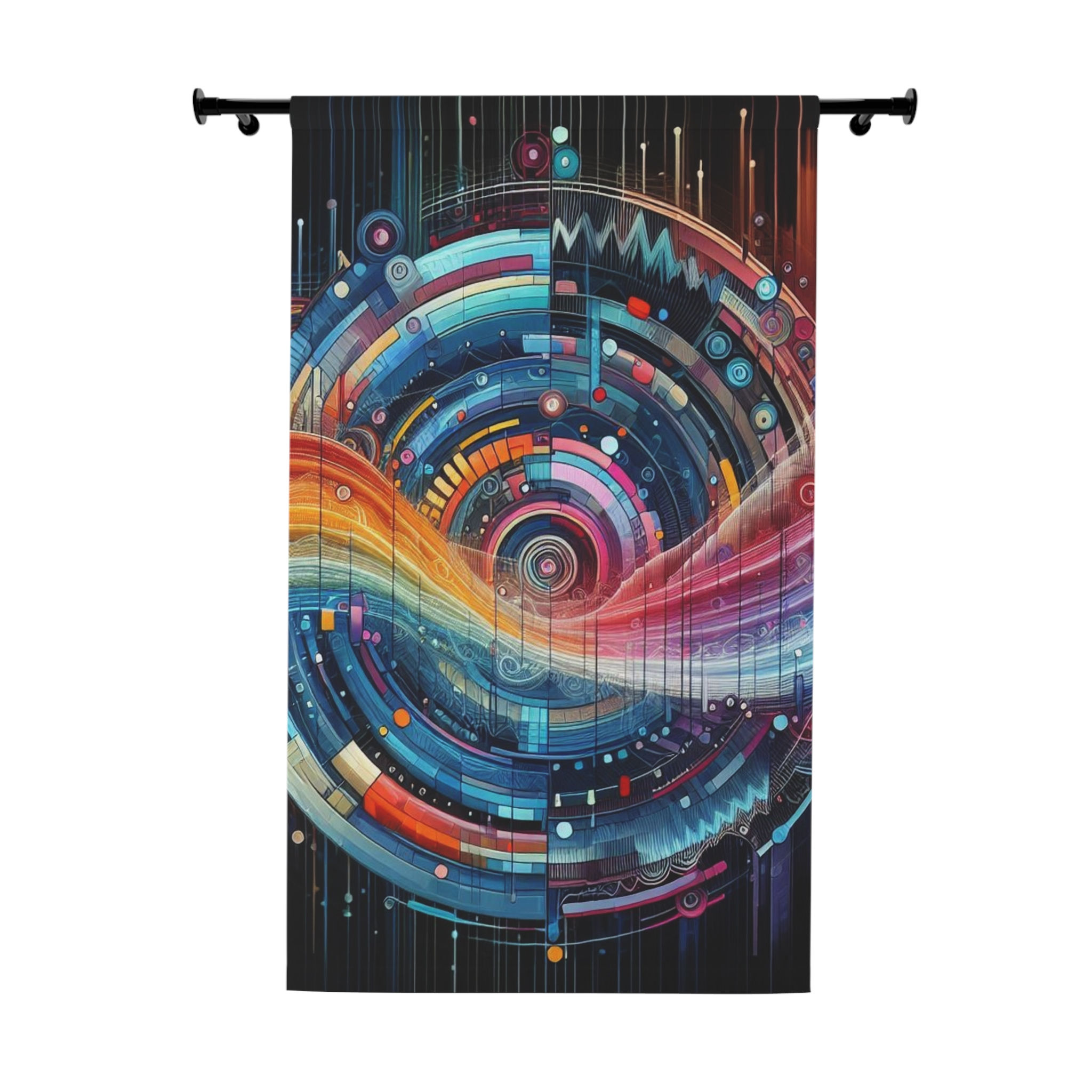 Vibrant Abstract Window Curtains - Modern Home Decor for Creative Spaces
