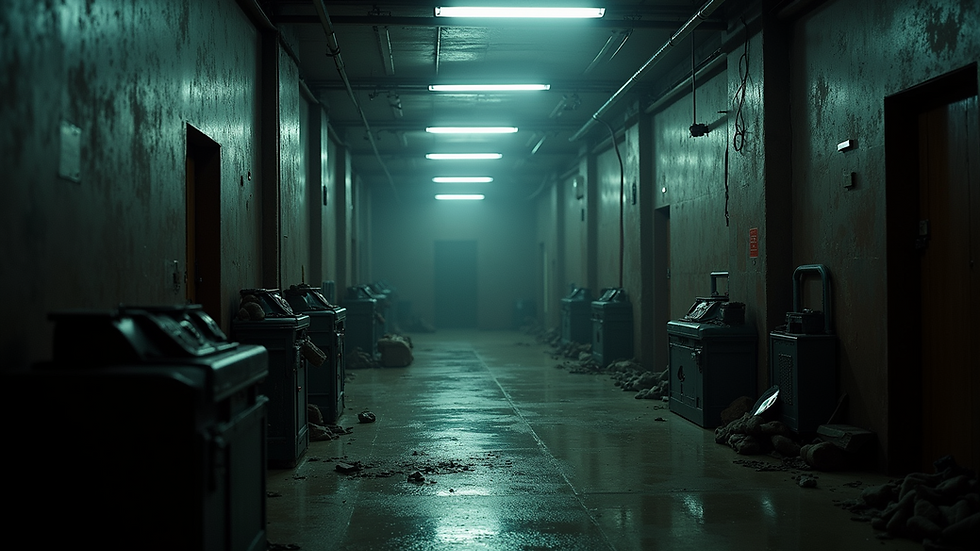 Eye-level view of a BDSM dungeon with various equipment