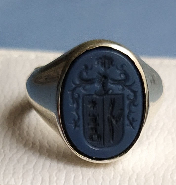 Miniatura: anillo plata con escudo grabado