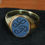 Miniatura: anillo de oro 13 x 11 mm con ágata grabada  2 iniciales iniciales