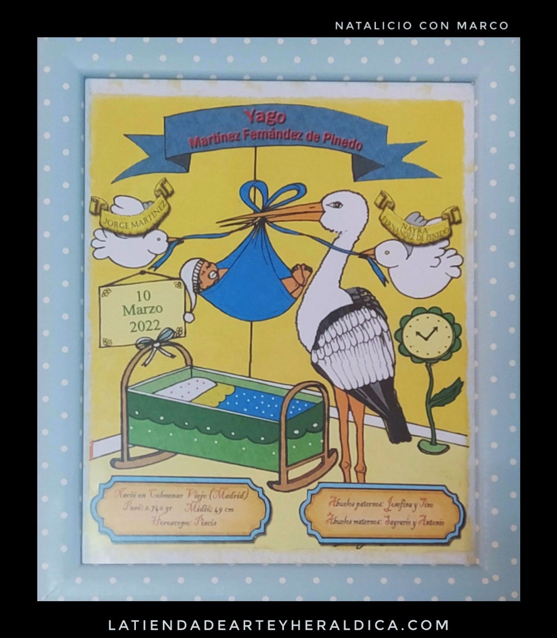 Natalicio con marco ( 20 x 30 cm)