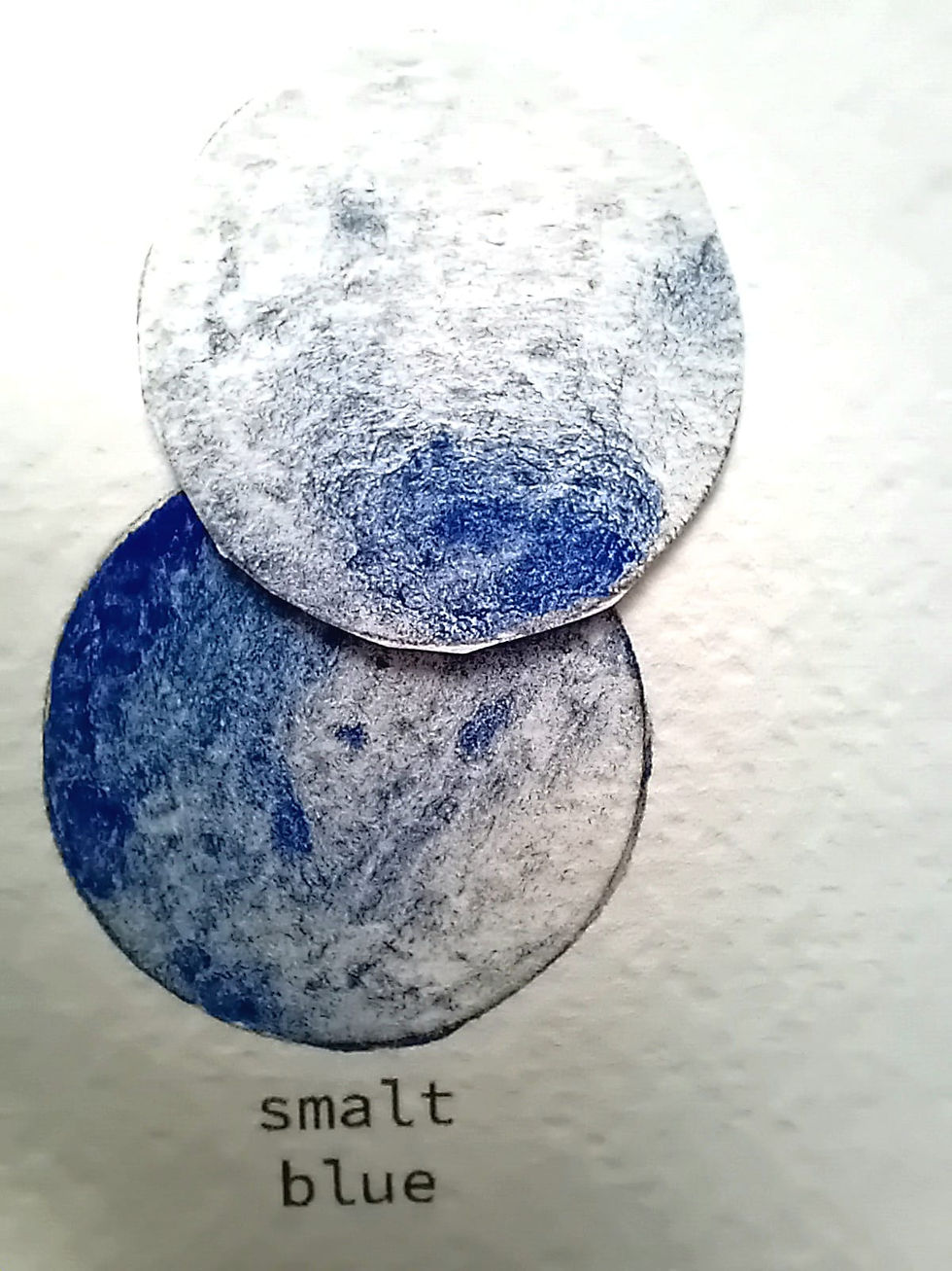 Comparing the effects of light on non-lightfast Smalt Blue.