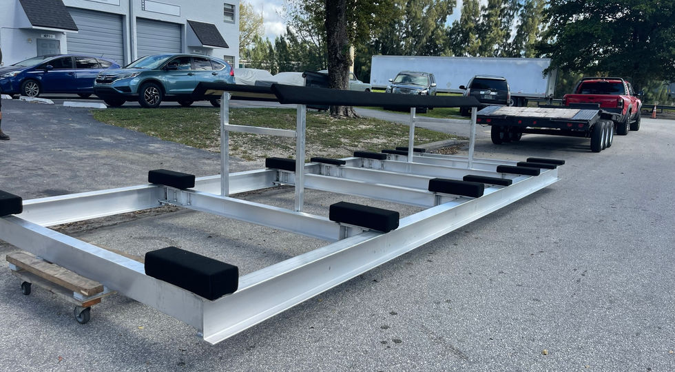 Custom Aluminum Lift Cradle for a Catamaran Freeman Boat 