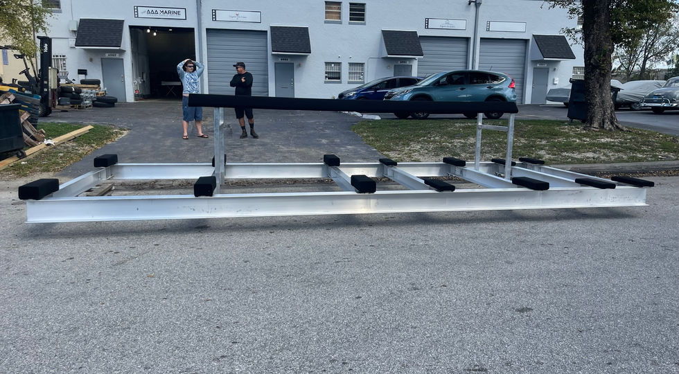 Custom Aluminum Lift Cradle for a Catamaran Freeman Boat 