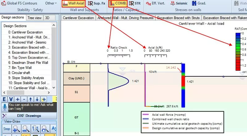 Wall axial diagram and structural ratios