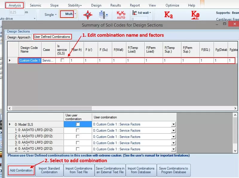 Define a custom load combination