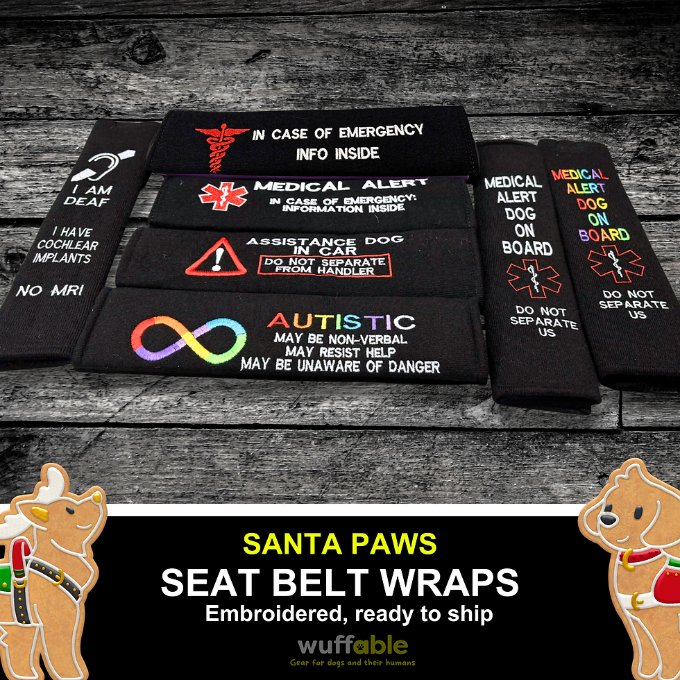 Embroidered Seat Belt Wraps - Santa Paws