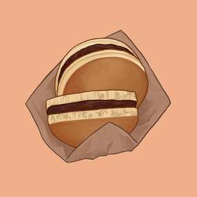 Two Japanese Dorayaki Wrapped In Paper Dessert Art