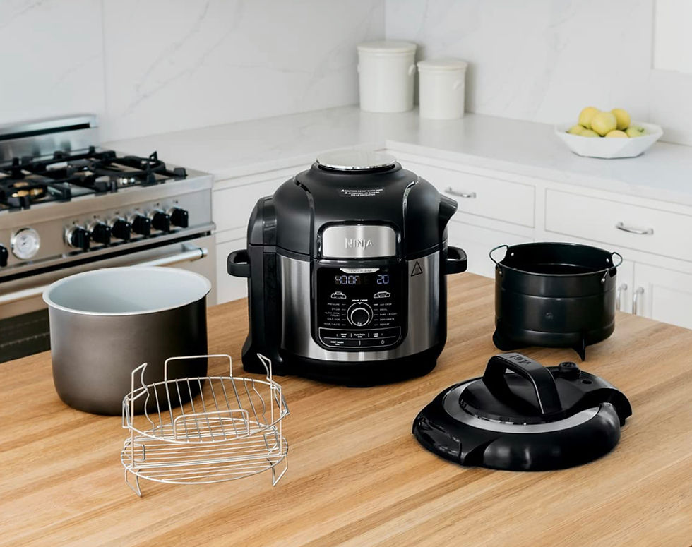 "Ninja FD401 Foodi 12-in-1 Deluxe XL 8 qt. Pressure Cooker & Air Fryer that Steams, Slow Cooks, Sears, Sautés, Dehydrates & More, with 5 qt. Crisper Basket, Deluxe Reversible Rack & Recipe Book, Silver"