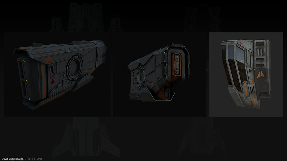 Examples of parts textured in Substance Painter.
