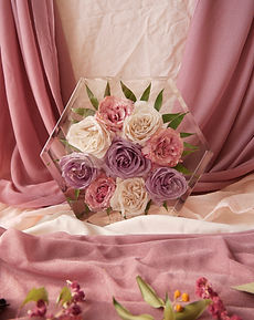 wedding bouquet flowers preserved in stunning resin hexagon home decor keepsake