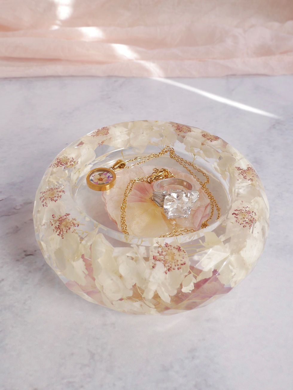 Thumbnail: Faceted Jewelry Dish 4”