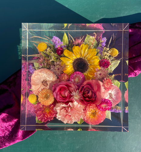 Custom Flower Preservation 10" Square Resin Keepsake