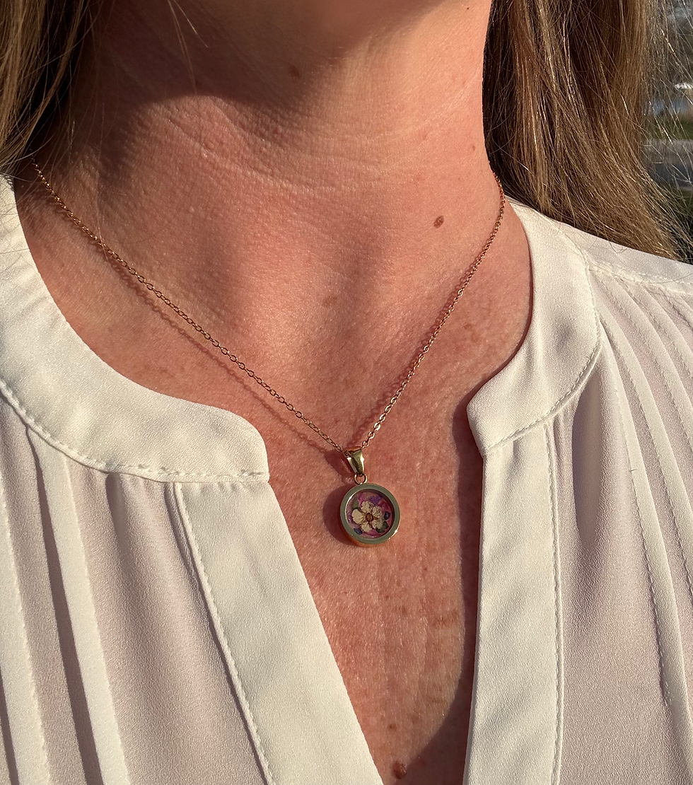 Thumbnail: Gold .5" Circle Pendant on 18" Gold Necklace