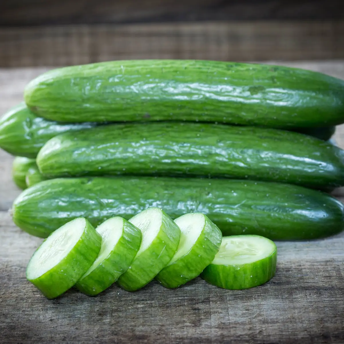cucumbers with sliced cucumbers