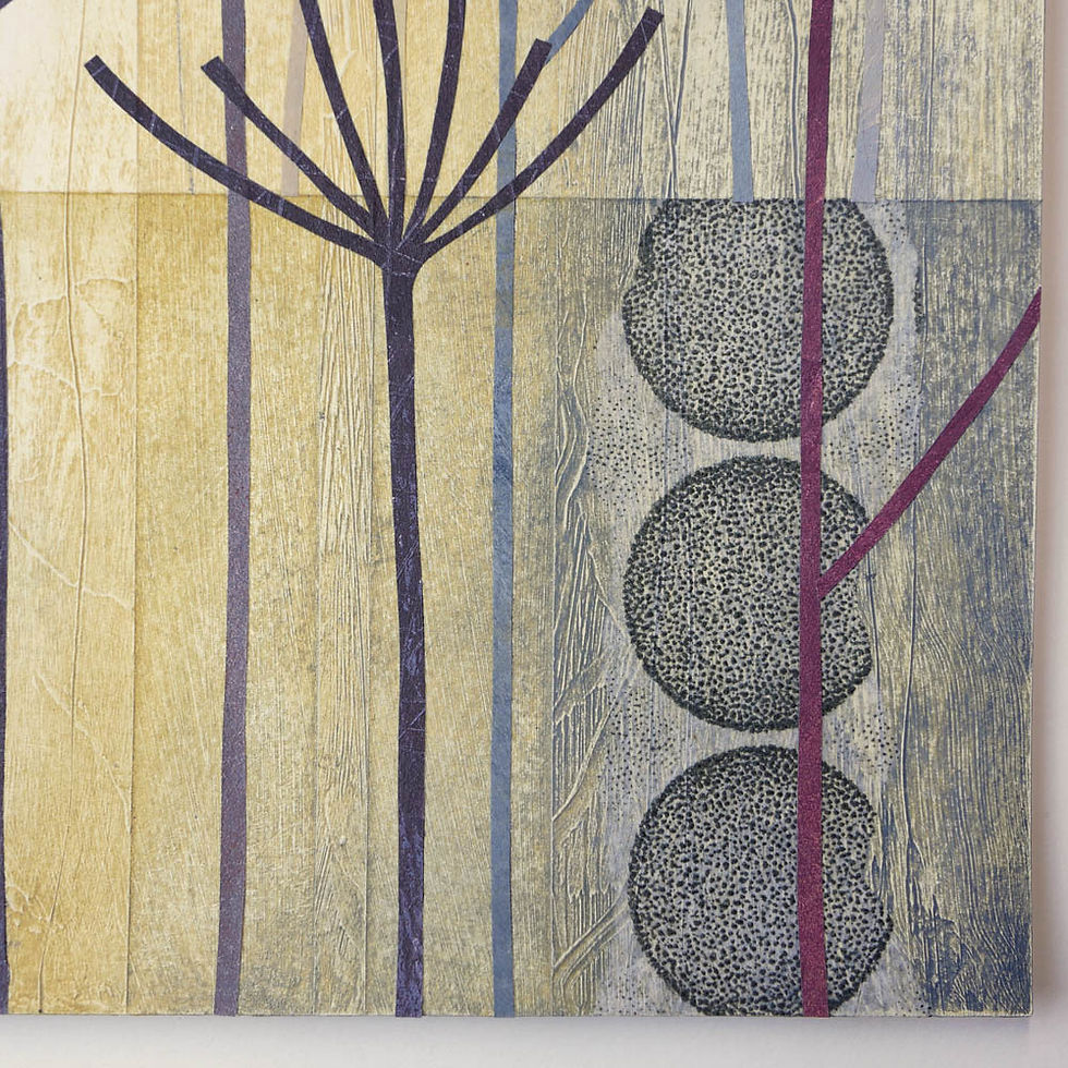 Thumbnail: rebecca vincent wild flower painting collage mixed media cow parsely hogweed