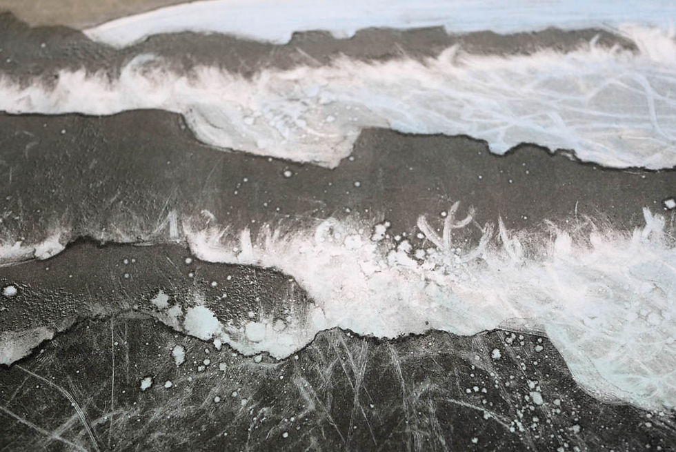 Thumbnail: rebecca vincent painting seascape dunstanburgh castle northumberland waves coast rocks