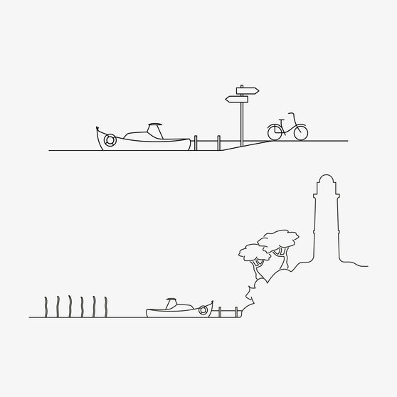 illustrations filaires de rivage d'Arcachon