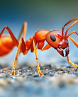 An ant standing on dirt