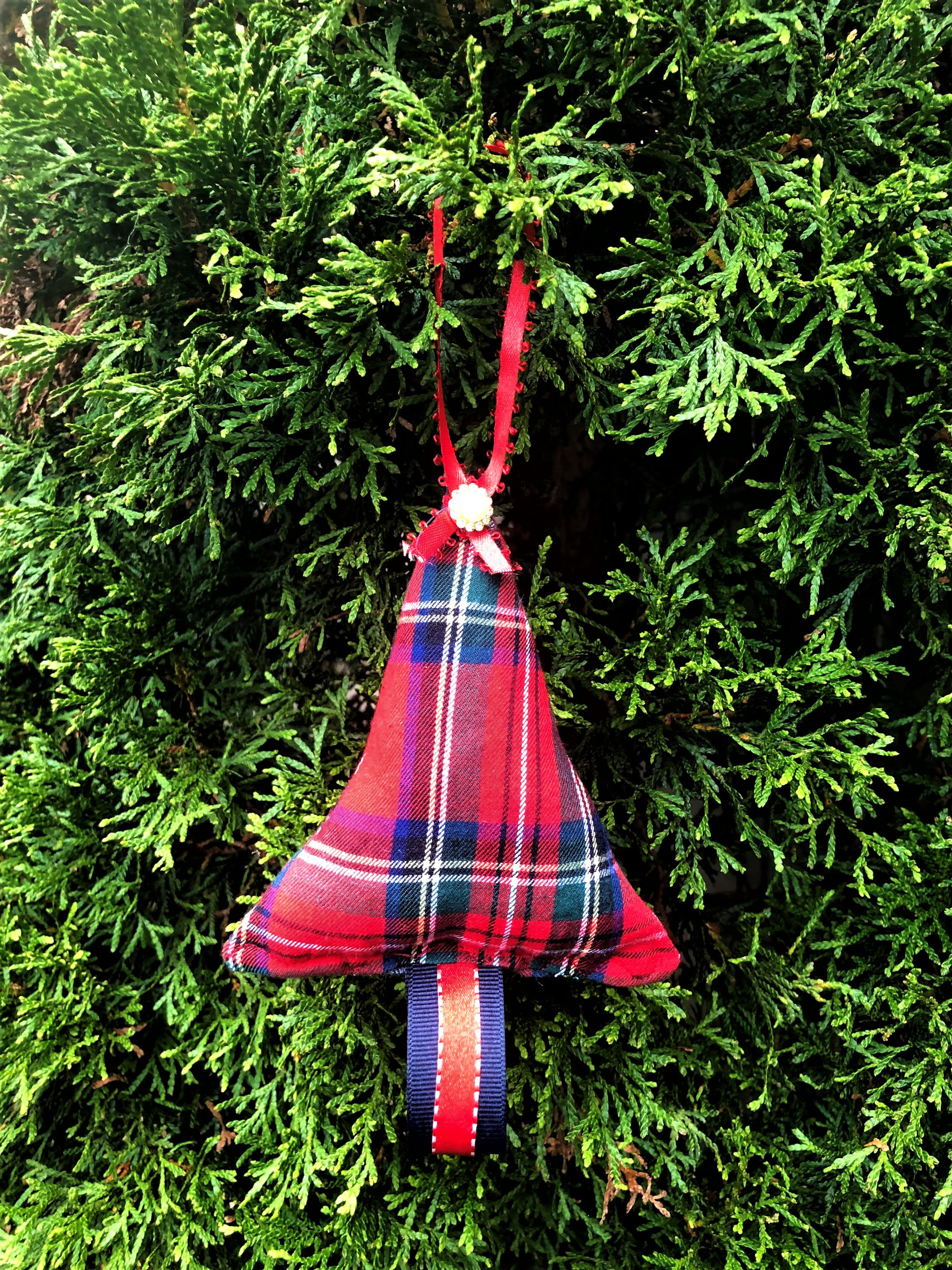 Plaid Fabric Tree Ornaments
