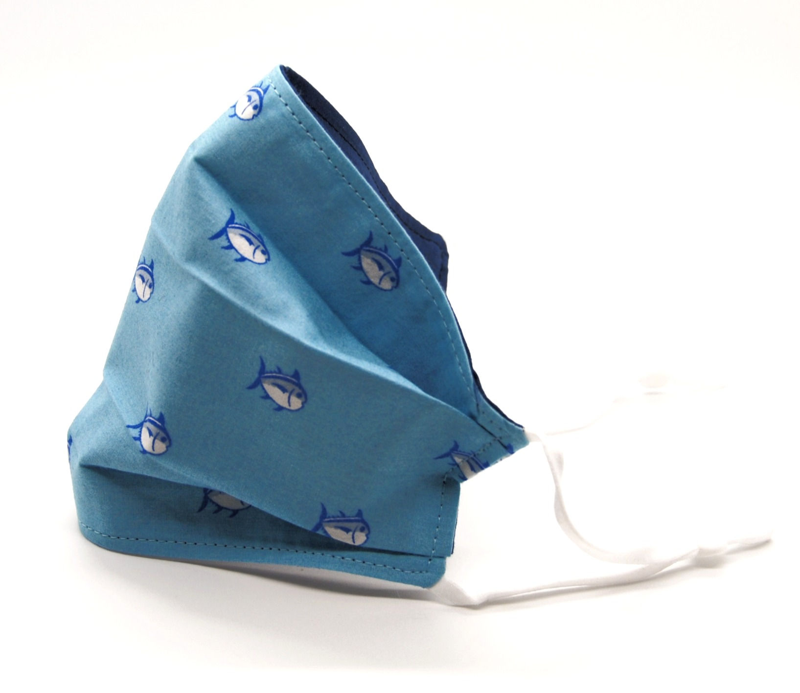 Preppy Blue Fish Hand-Made Face Mask