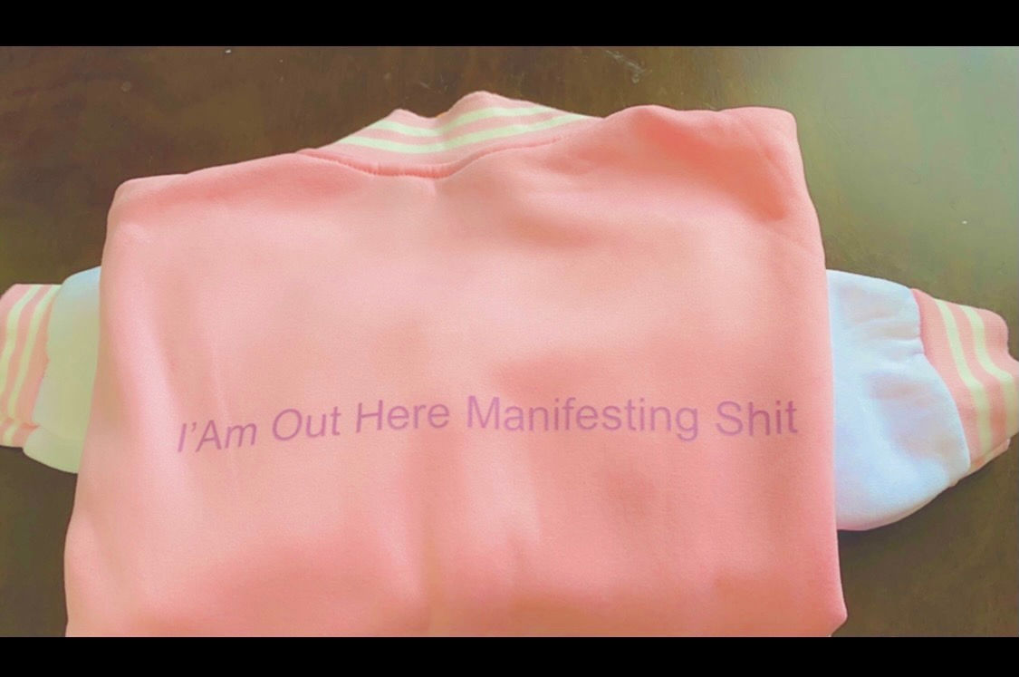 Divine feminine varsity jacket (Breast cancer 🎀)