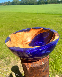 Cherry burr and Resin Bowl