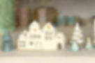Ceramic Christmas house and trees