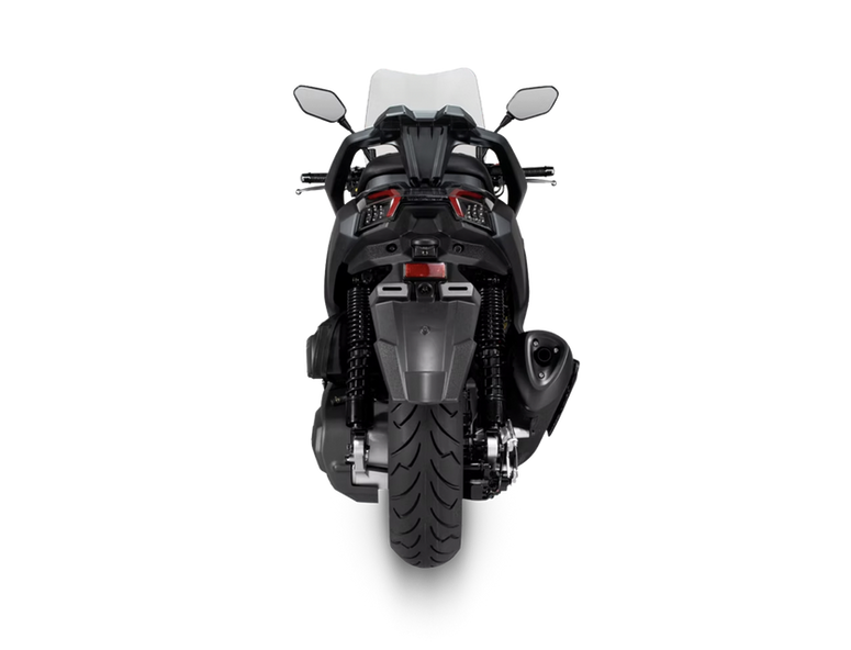 Dafra SYM Maxsym 400 GT preta scooter premium 400 cilindradas vista de trás à venda em São Paulo