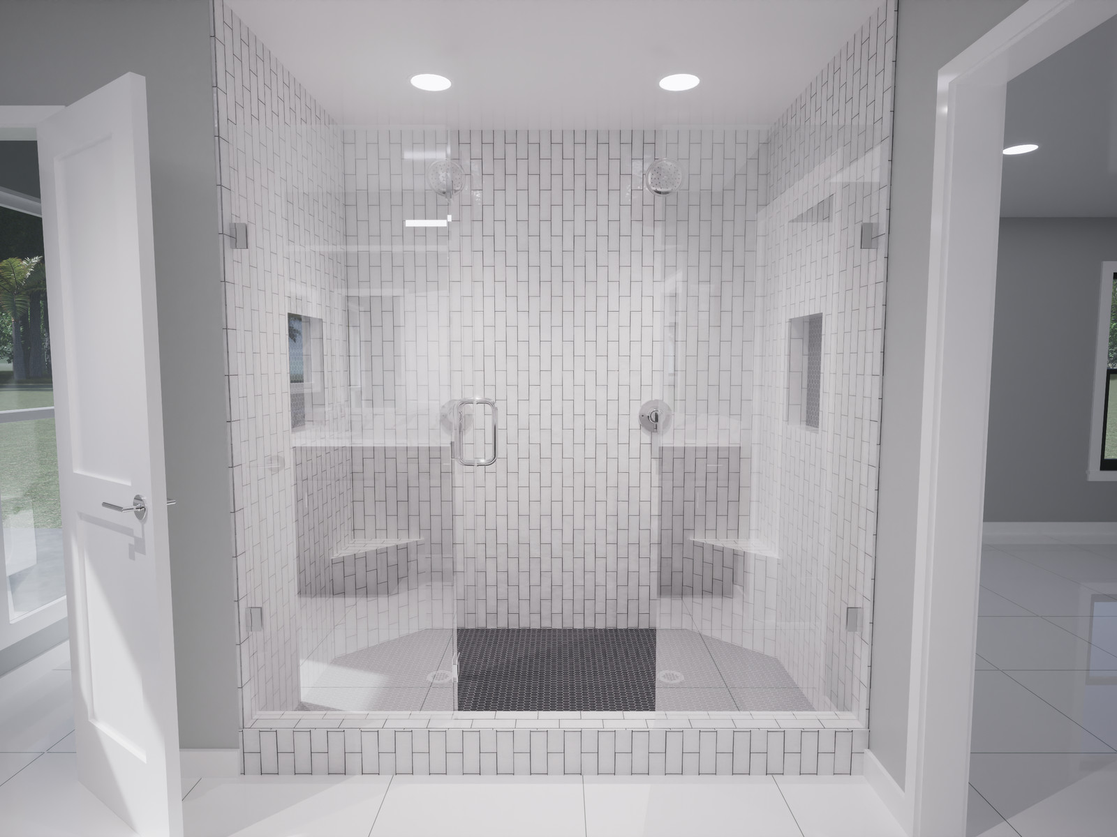 Glass shower enclosure