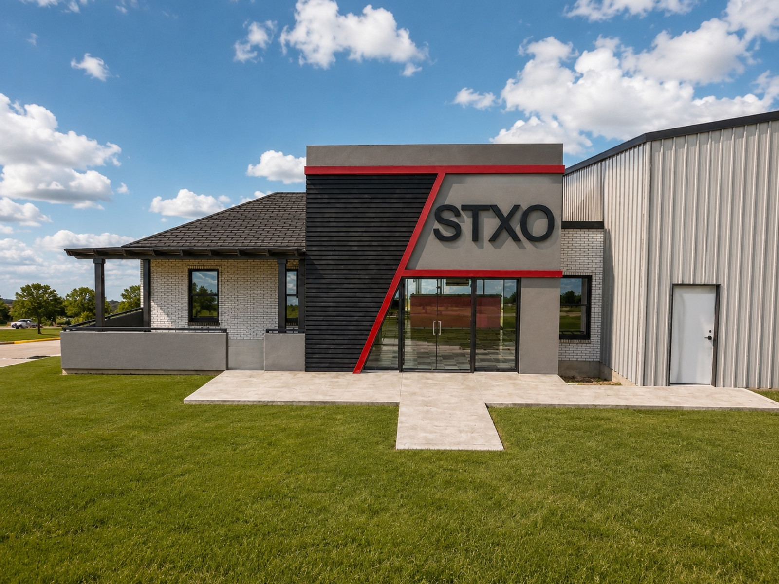 Redline Works — main entrance and covered terrace
