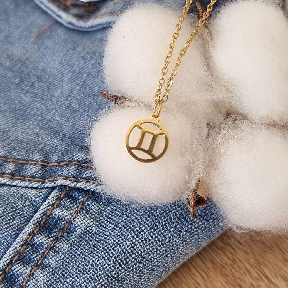 Miniature : collier pendentif gémeaux or