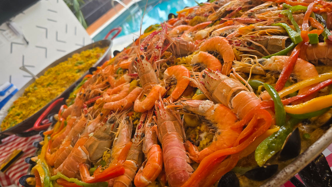 buffet de Paella de frutos do mar ou mista com Ceviche para festas e eventos sociais e corporativos em domicilio