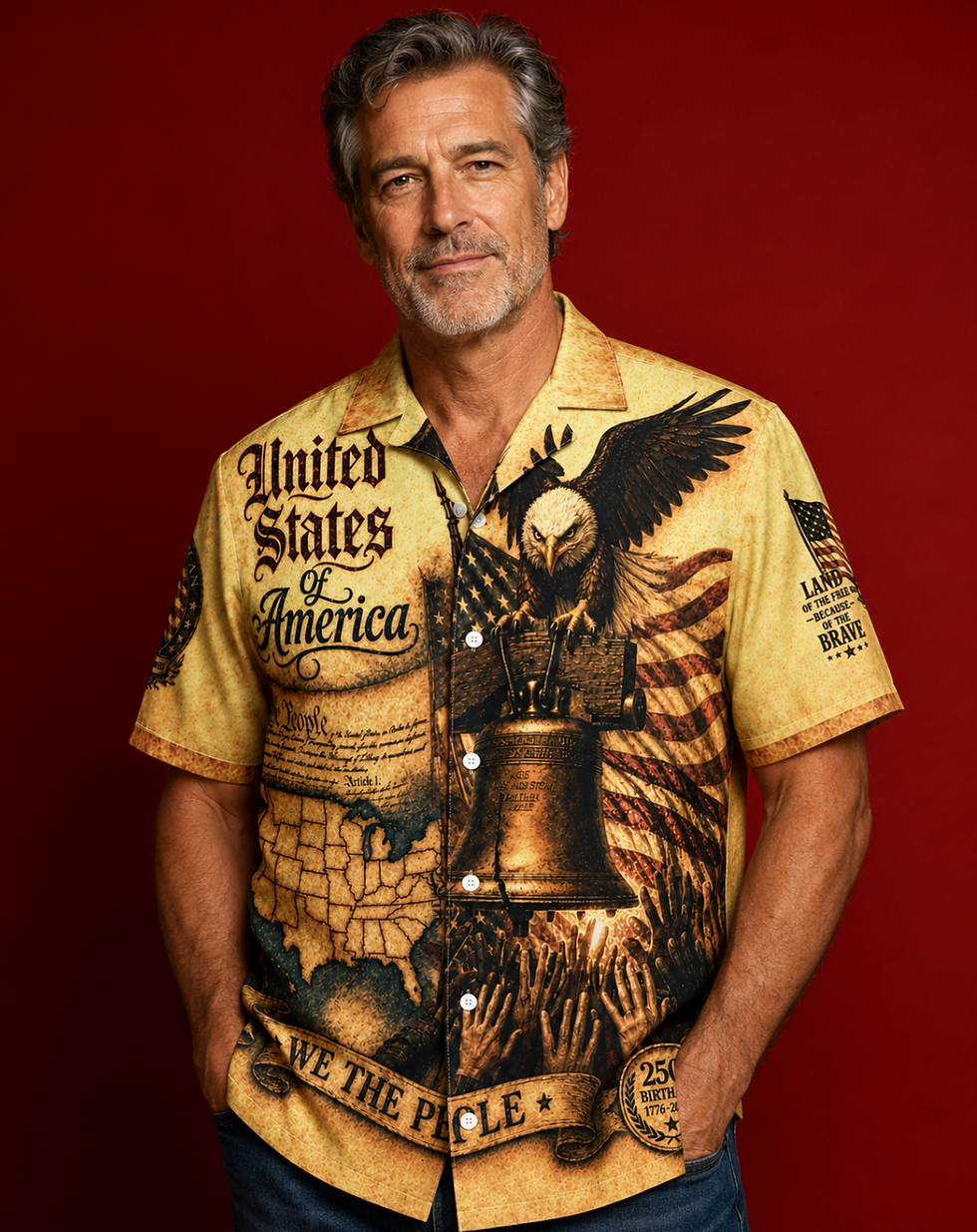 Patriotic themed button down shirt