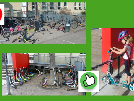 Neue Rollerständer an der Grundschule