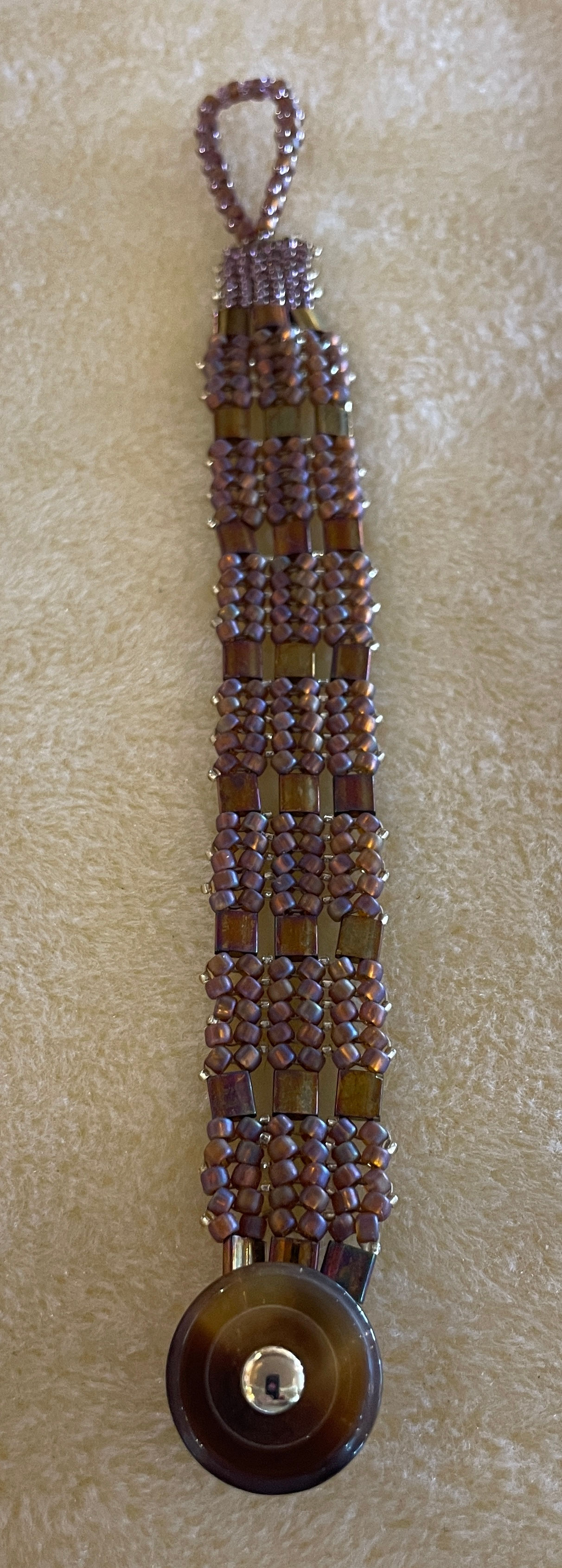 Light Copper Tile Weave Bracelet