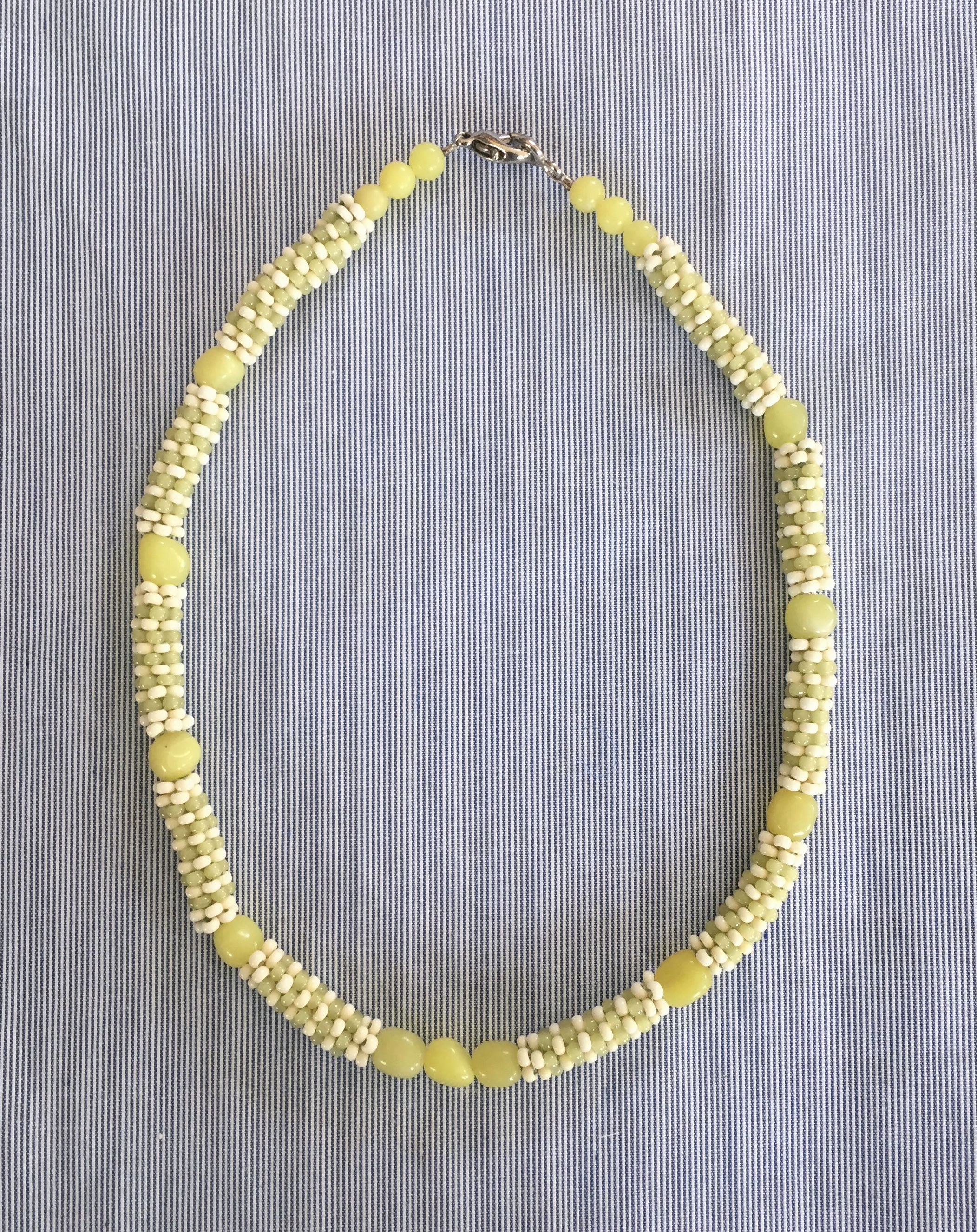 Yellow Jade Weave Necklace