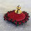 Thumbnail: Red Dichroic Glass Beaded Brooch