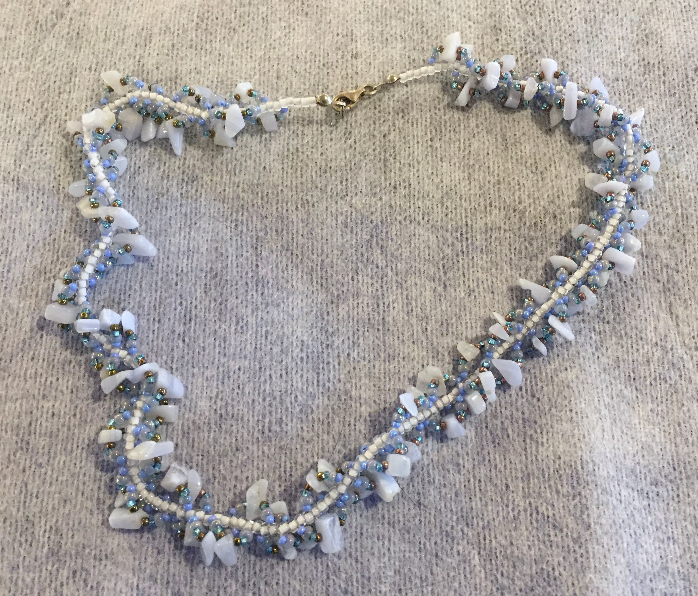 Blue Lace Agate Spiral Necklace