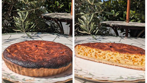 「自家製チーズとオレンジのタルト」焼きました。