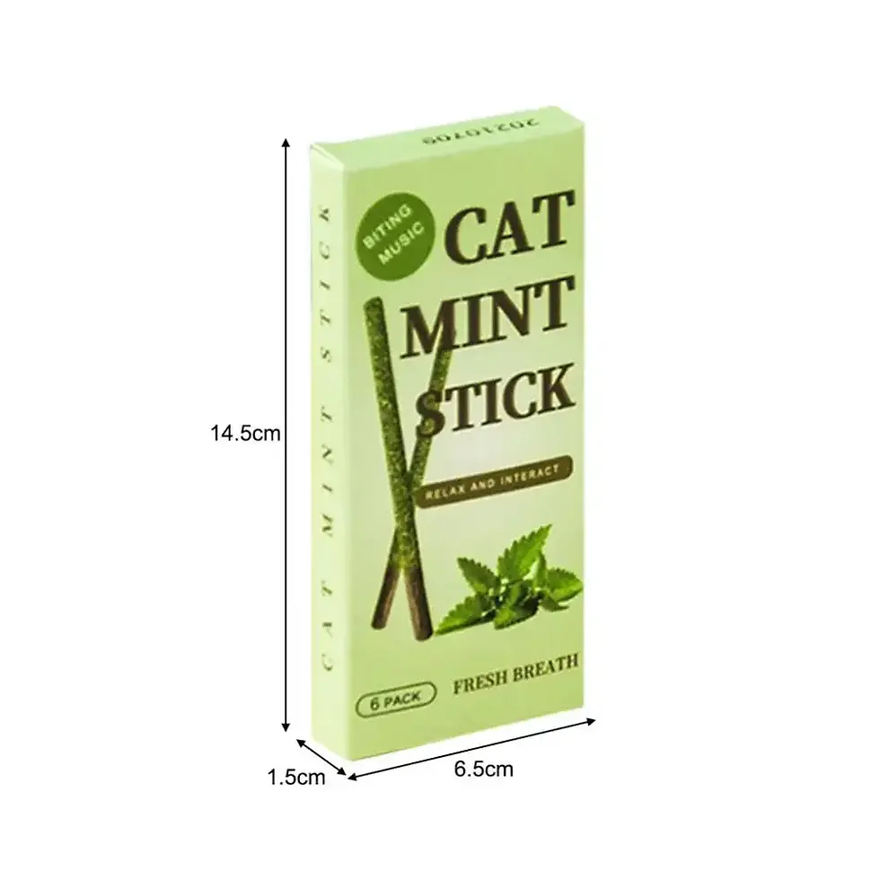 Miniatura: 6pcs Natural Matatabi Cat Stick Mint Caught Bite Excited Rods Silvervine for Cat