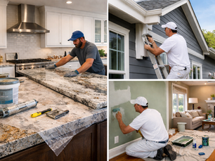 Kitchen Countertops and Granite Installation with Interior and Exterior Painting