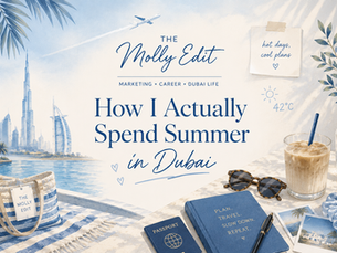 Dubai skyline in summer haze, how to spend summer in Dubai The Molly Edit